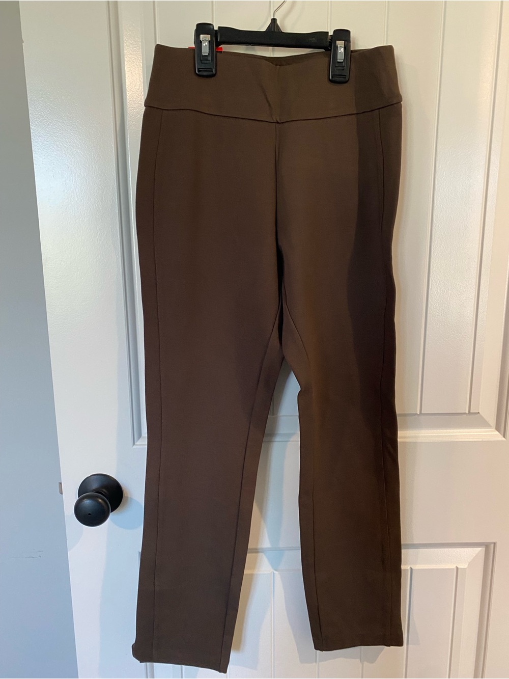 Express Straight Leg Ponte Pants in Brown